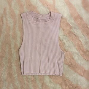 Aerie Light Pink Ribbed Crop Top